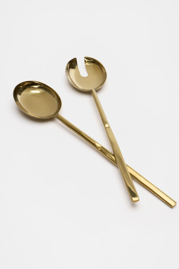 Atlas Salad Servers  Gold  hi-res