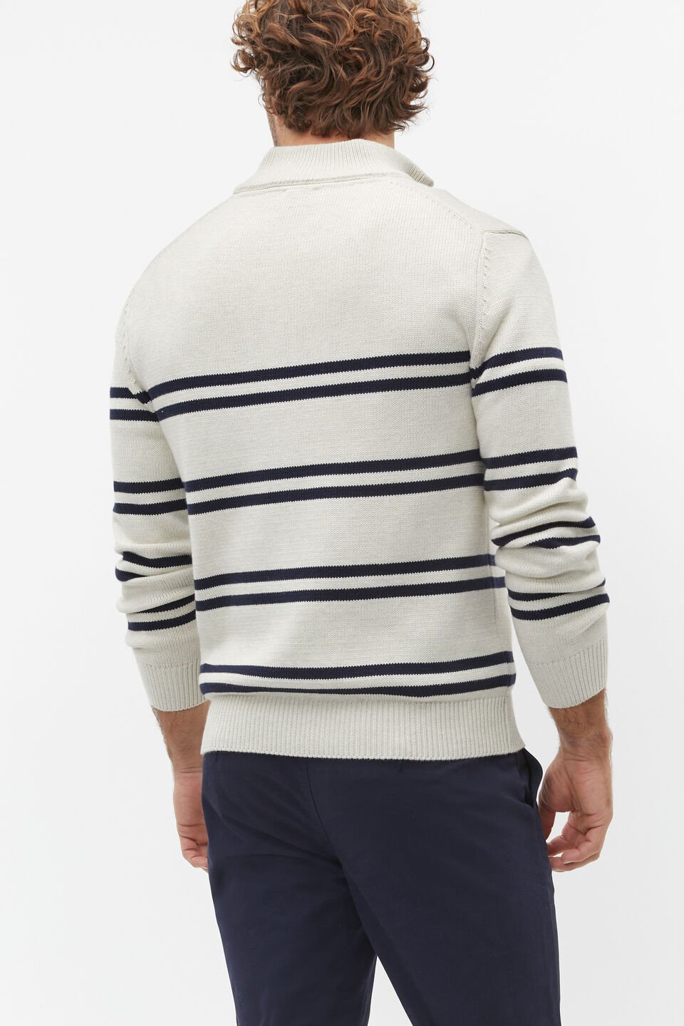 Lightweight Half Zip Knit  Chalk