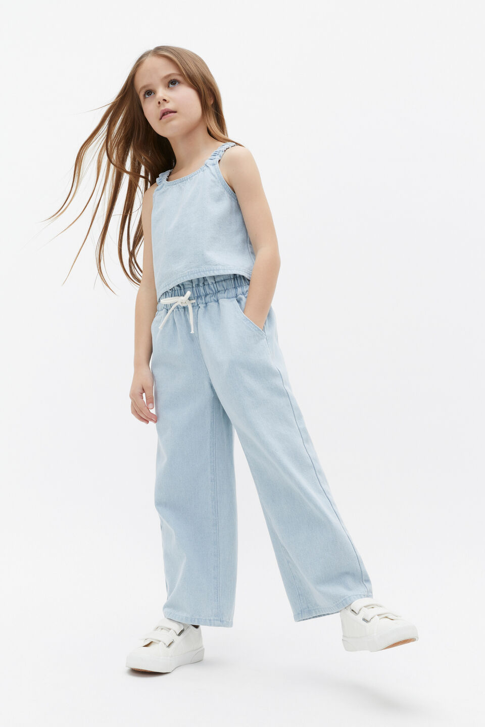 Denim Pull On Pant  Ice Blue Wash