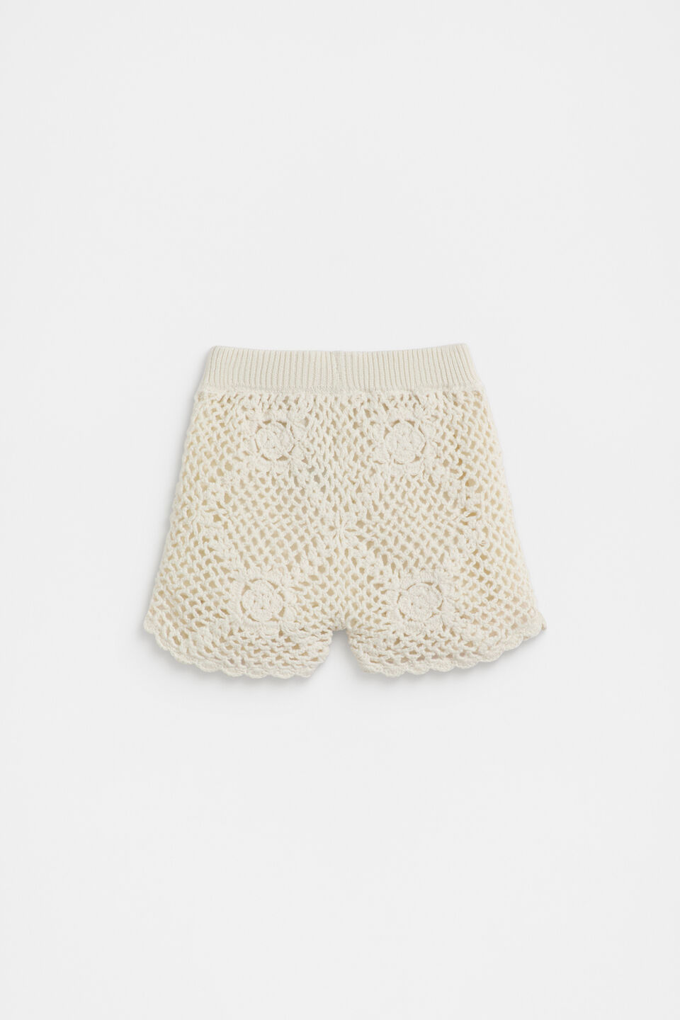 Flower Crochet Short  Milk