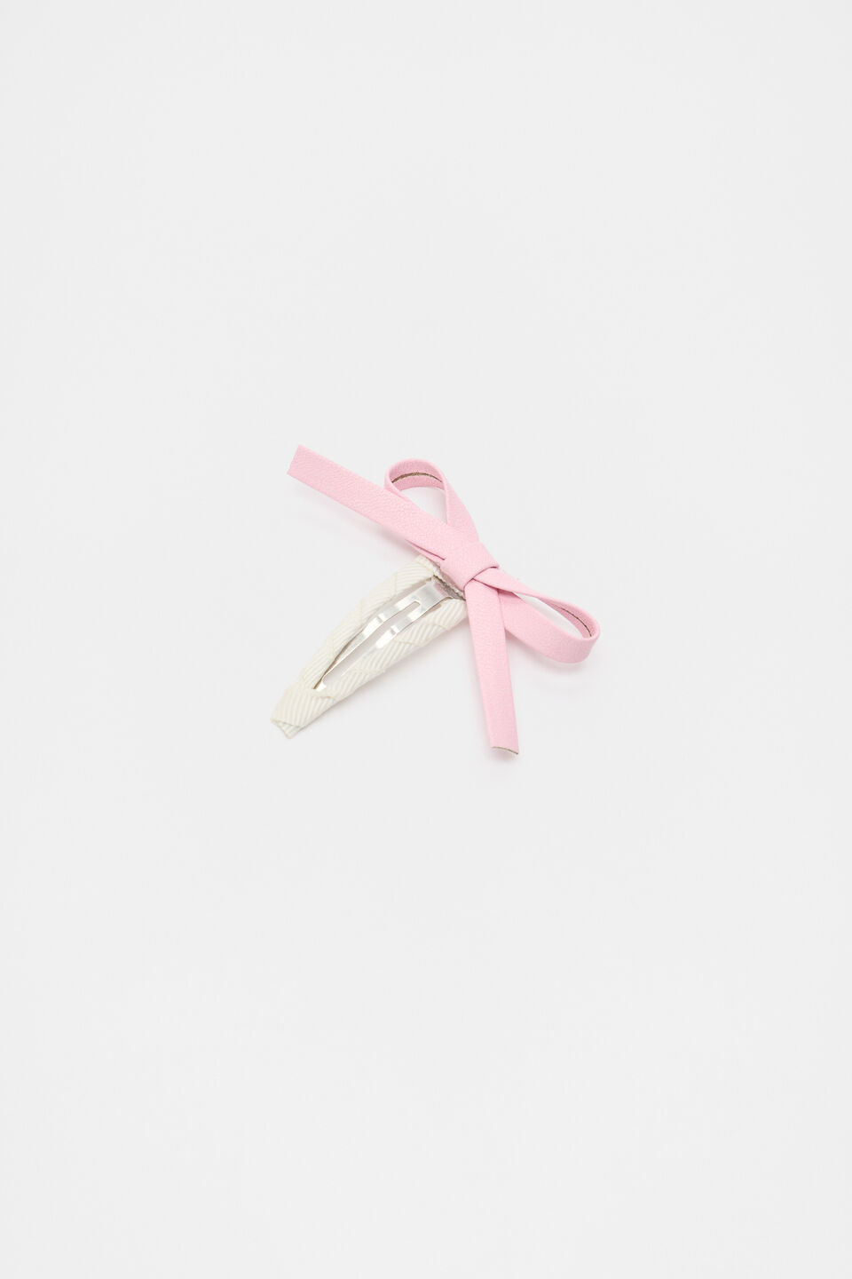 PU Bow Snap  Baby Pink