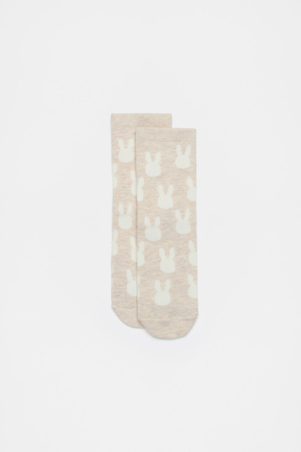 Bunny Yardage Sock  Oat Marle