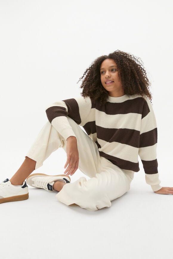 Stripe Knit Sweater  Dark Espresso  hi-res