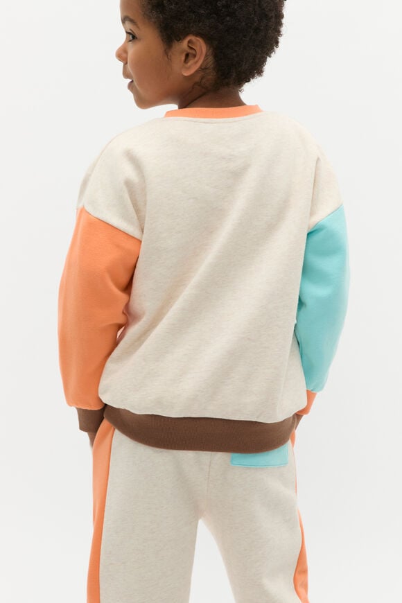 Colourblock Logo Sweat  Sand Marle  hi-res
