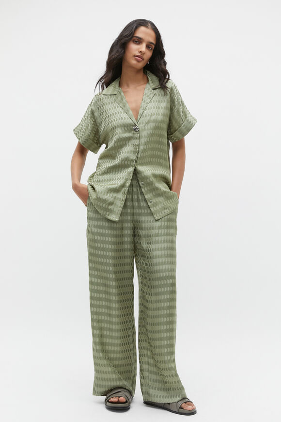 Jacquard Short Sleeve Shirt  Pale Olive  hi-res