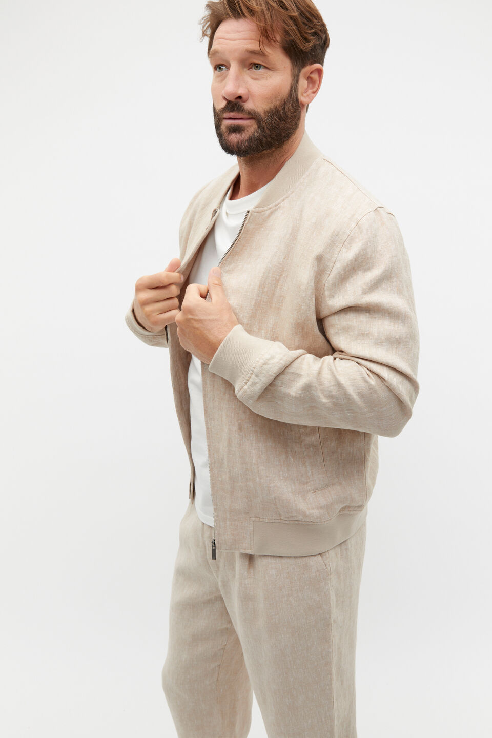 Linen Bomber  Sandshell Crossdye