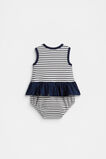 Ruffle Spliced Romper  New Navy  hi-res
