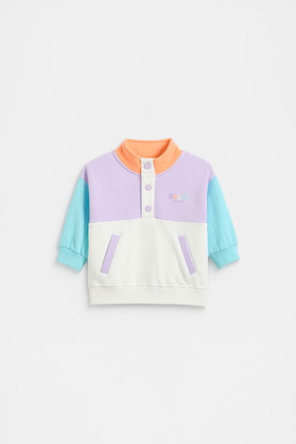 Colourblock Snap Sweat  Multi  hi-res