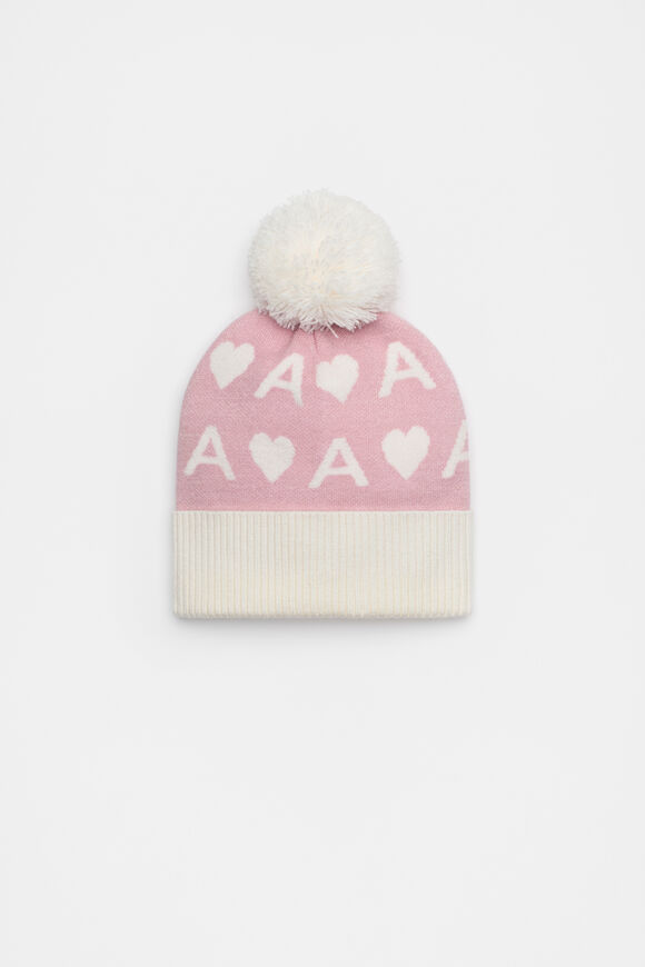 Heart Initial Beanie  A  hi-res
