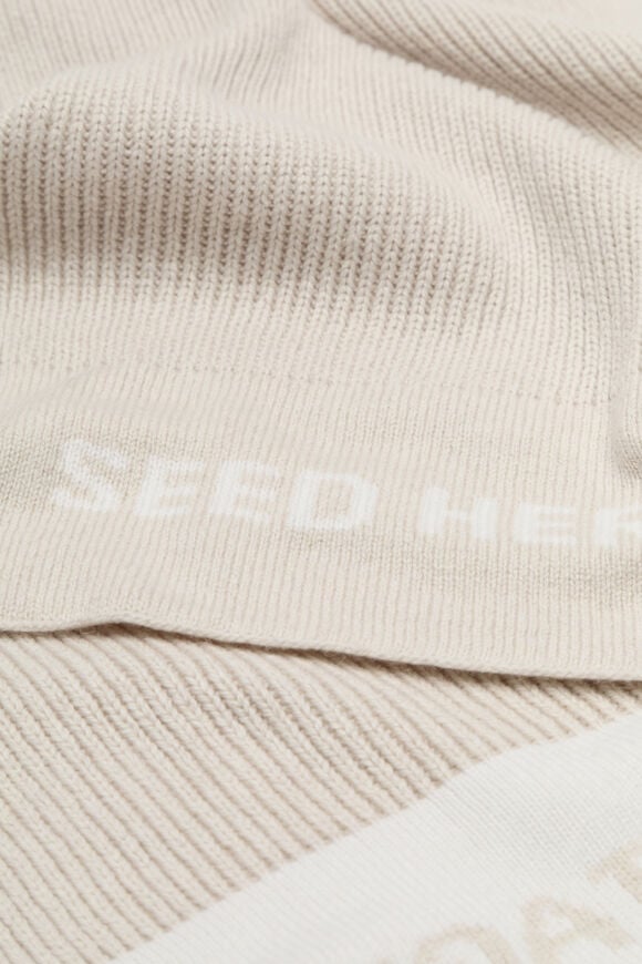 Rib Knit Logo Scarf  Oat Marle  hi-res