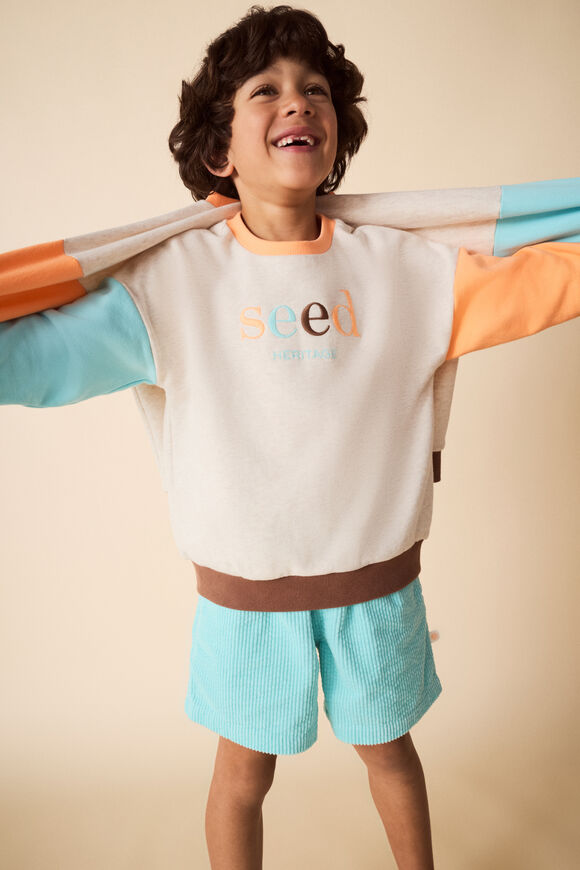 Colourblock Logo Sweat  Sand Marle  hi-res