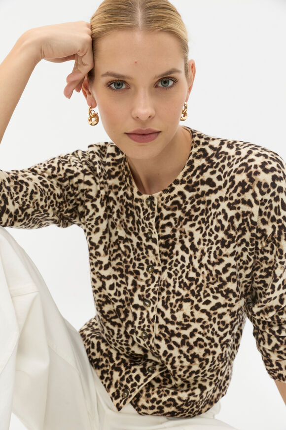 Leopard Print Cardi  Animal Print  hi-res
