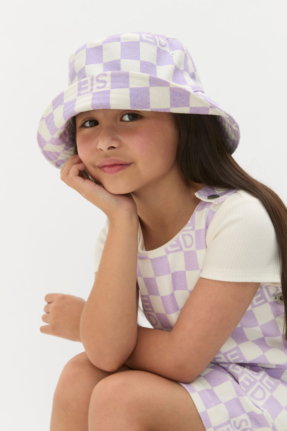 Check Bucket Hat  Lavender