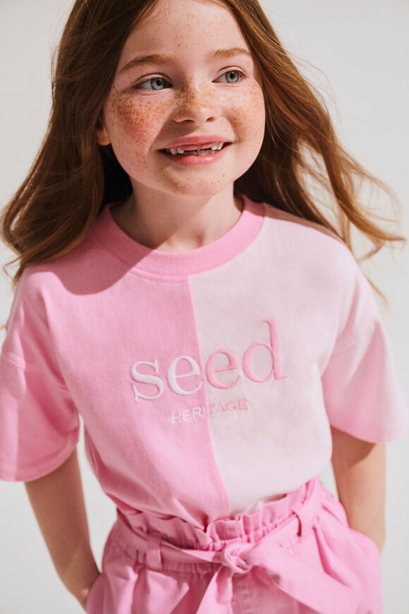 Spliced Logo Tee  Candy Pink  hi-res