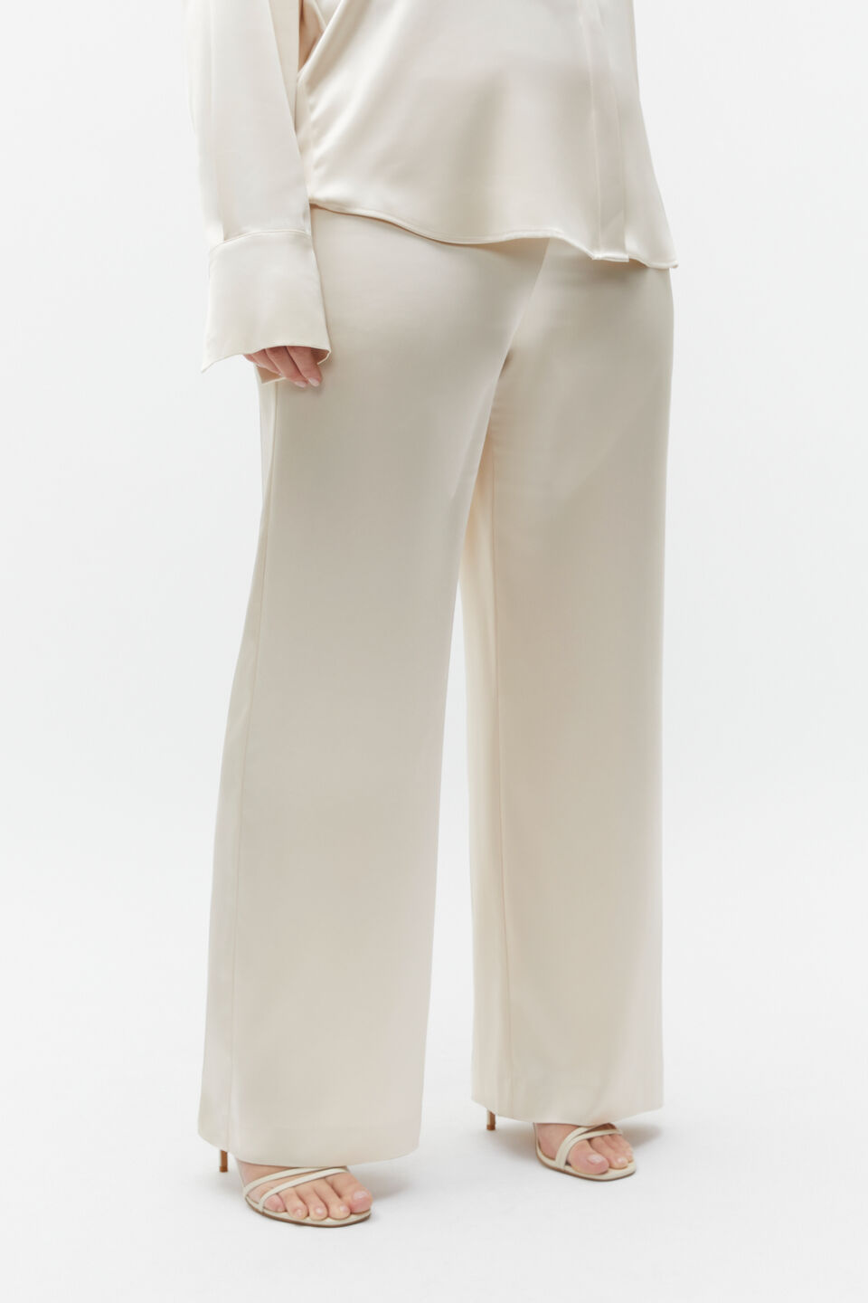Satin Wide Leg Pant  Frappe
