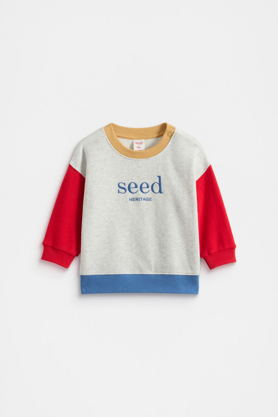 Colourblock Logo Sweat  Light Grey Marle