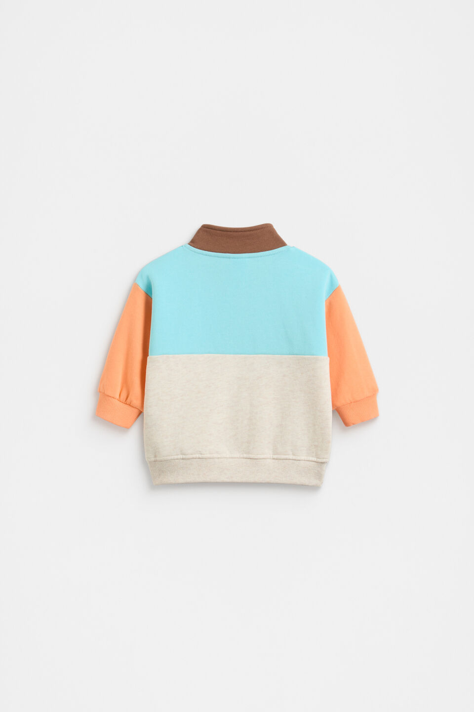 Colourblock Snap Sweat  Ocean Blue