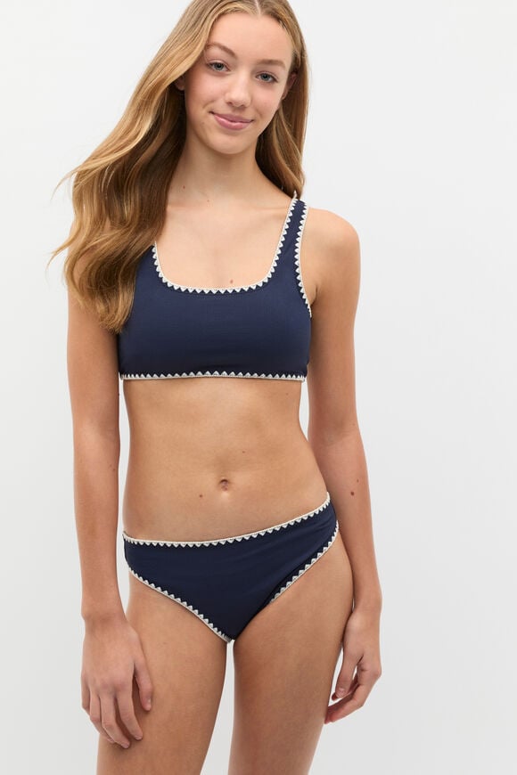 Contrast Stitch Bikini  New Navy  hi-res