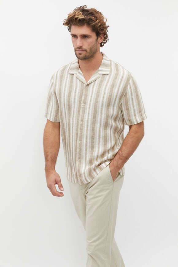Stripe Linen Shirt  Sepia Multi  hi-res