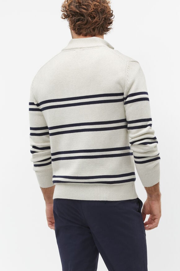 Lightweight Half Zip Knit  Chalk  hi-res