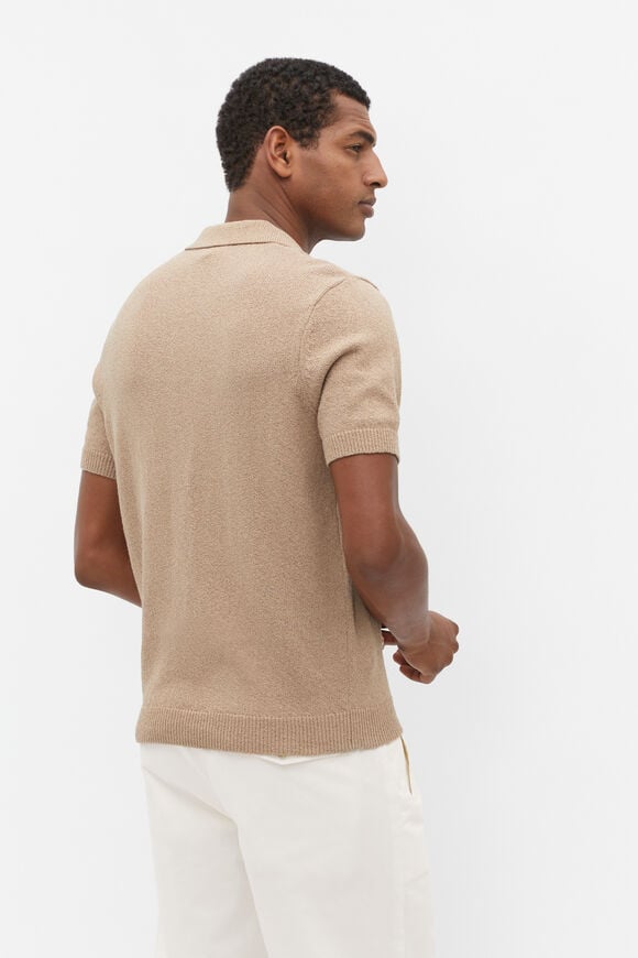 Textured Trophy Polo  Hazelnut  hi-res