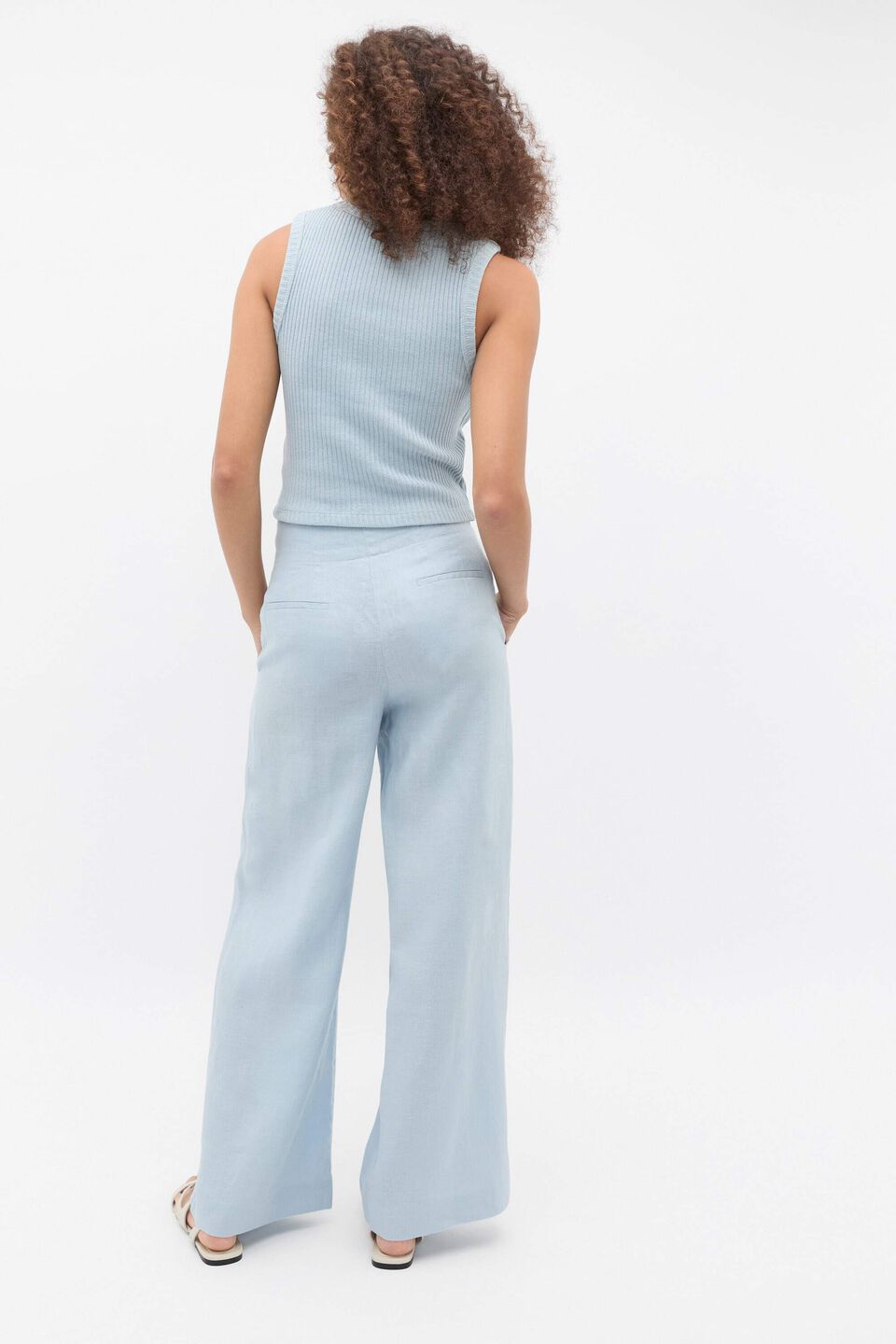 Textured Rib Tank  Bluebell