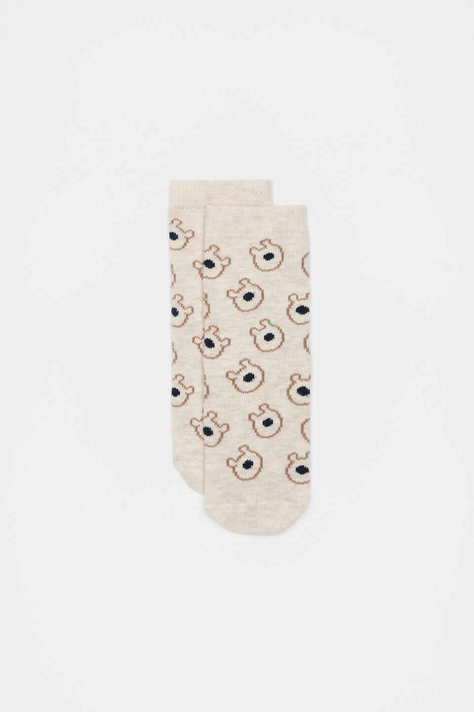 Bear Sock  Oat Marle
