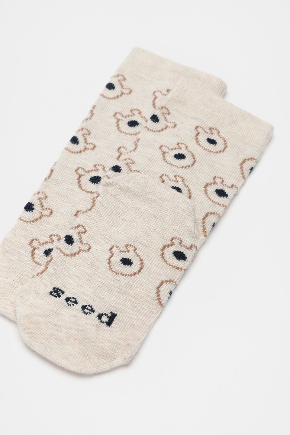 Bear Sock  Oat Marle