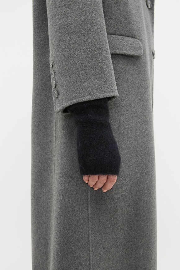 Fluffy Knit Arm Warmers  Twilight Blue  hi-res