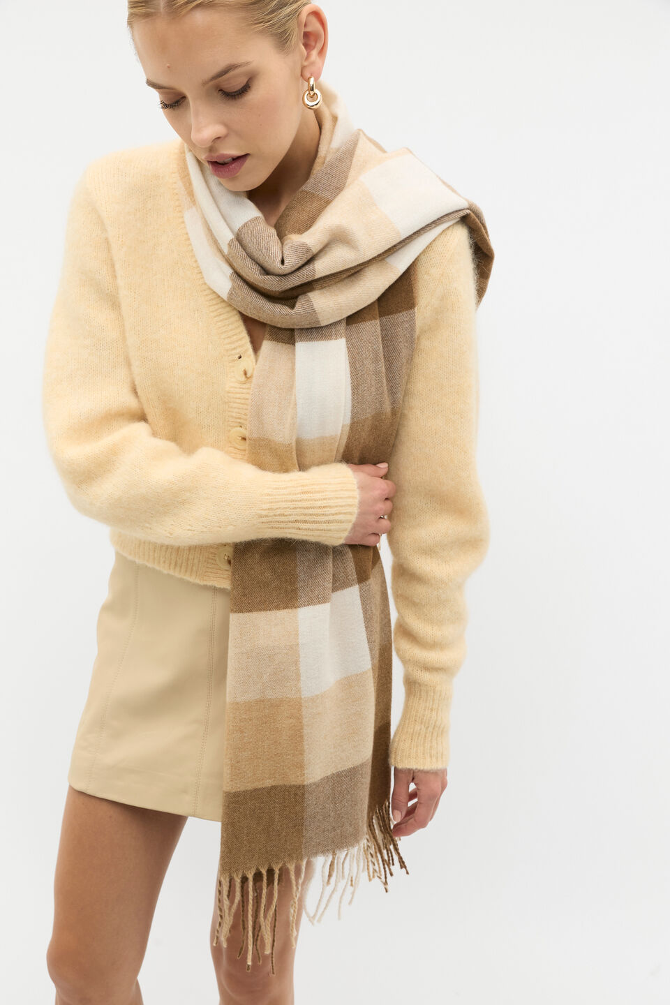 Check Scarf  Amaretto