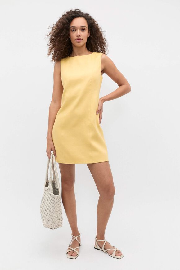 Linen Structured Shift Dress  Buttercup  hi-res