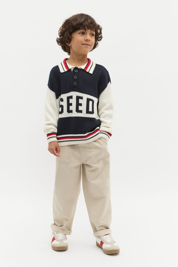 Colourblock Knit Sweater  Midnight Blue  hi-res