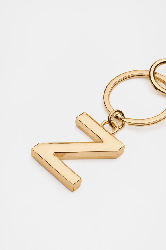 Gold Initials Keyring  Z  hi-res