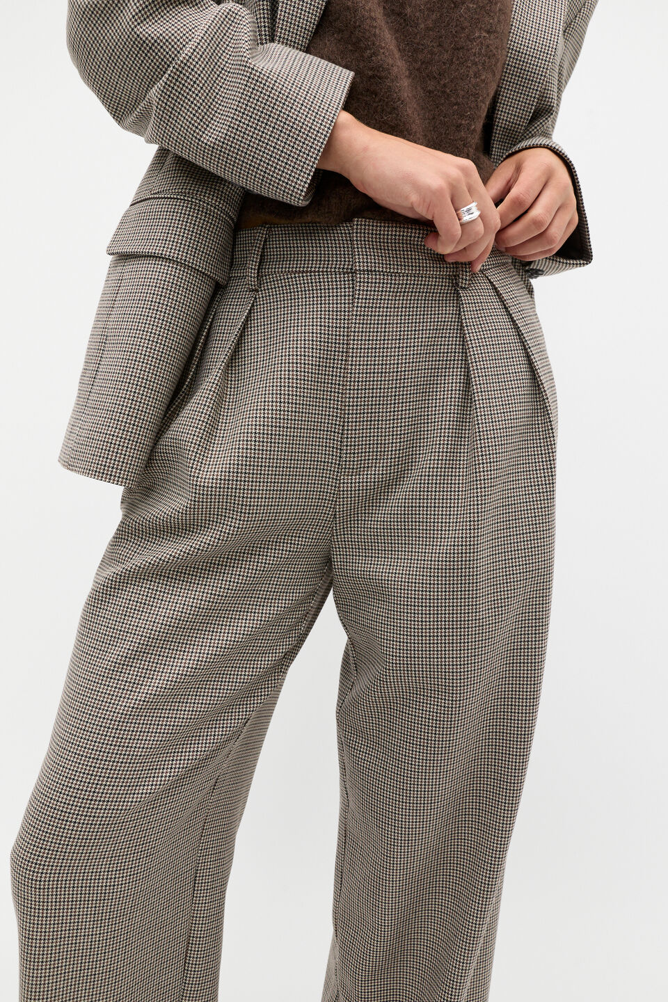 Mini Houndstooth Pleat Pant  Houndstooth