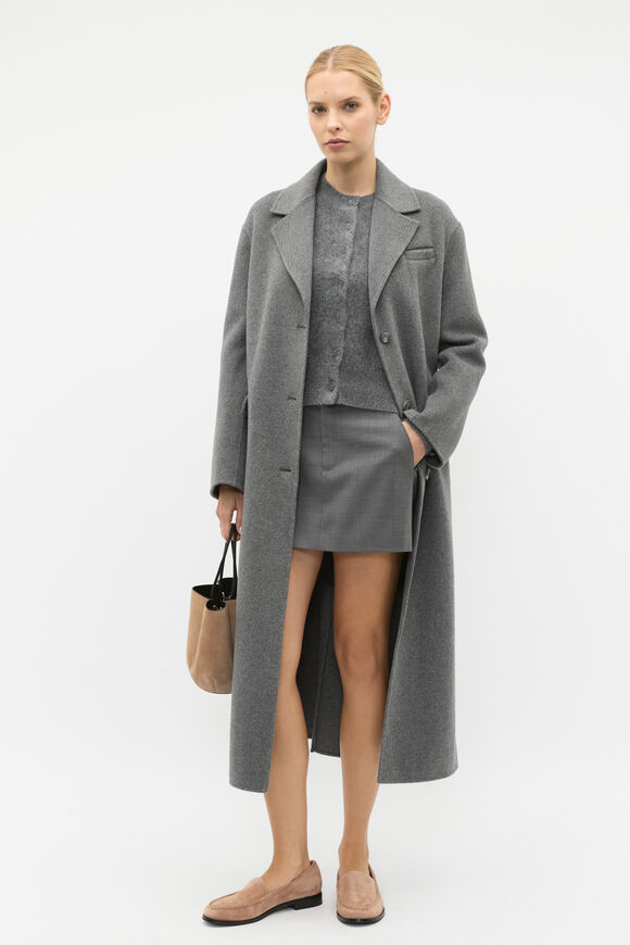 Brushed Cashmere Button Cardigan  Charcoal Grey Marle  hi-res