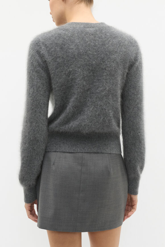 Brushed Cashmere Button Cardigan  Charcoal Grey Marle  hi-res