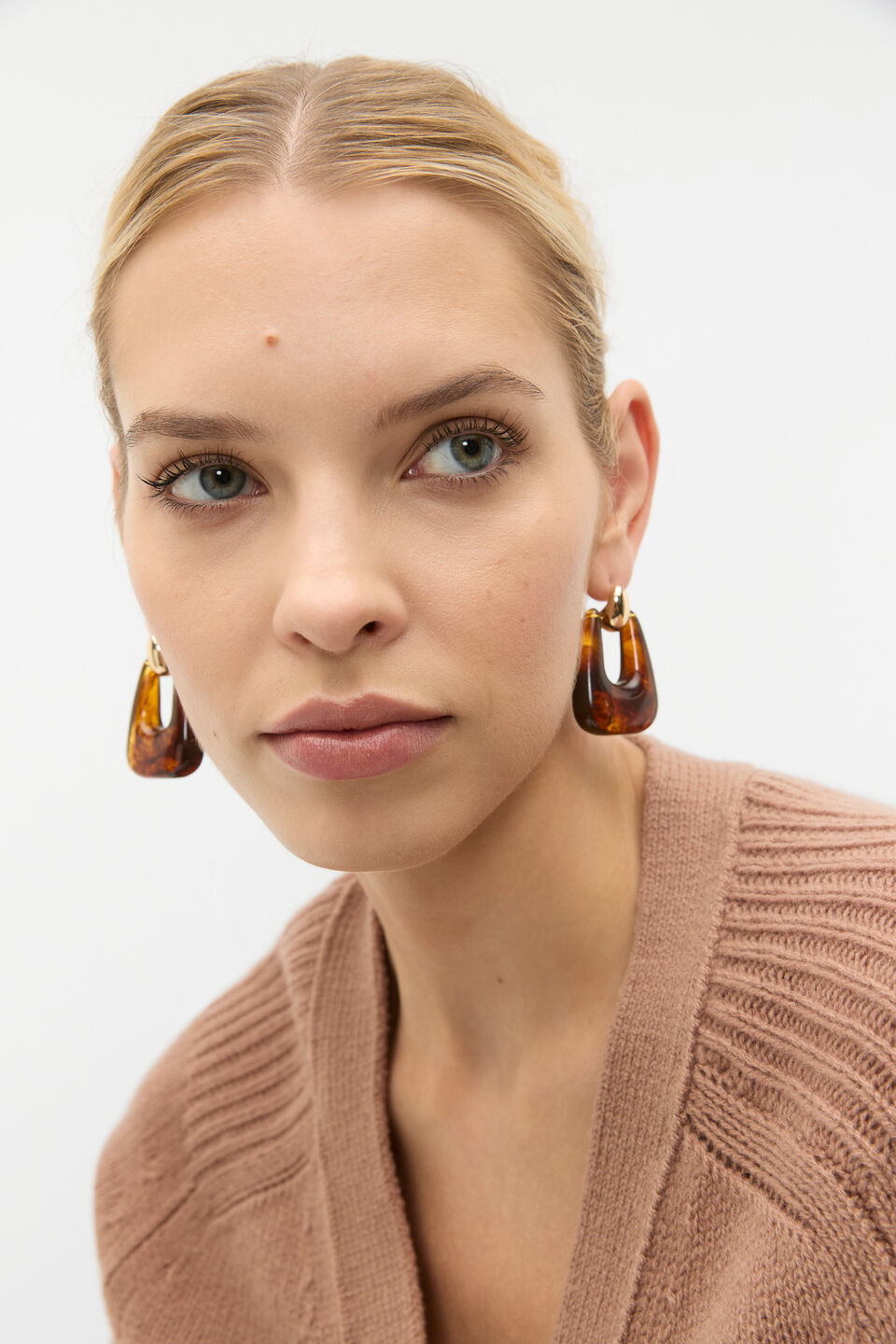 Resin Statement Drop Earring  Tort