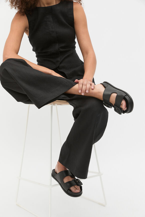 Dulci Covered Buckle Slide  Black  hi-res