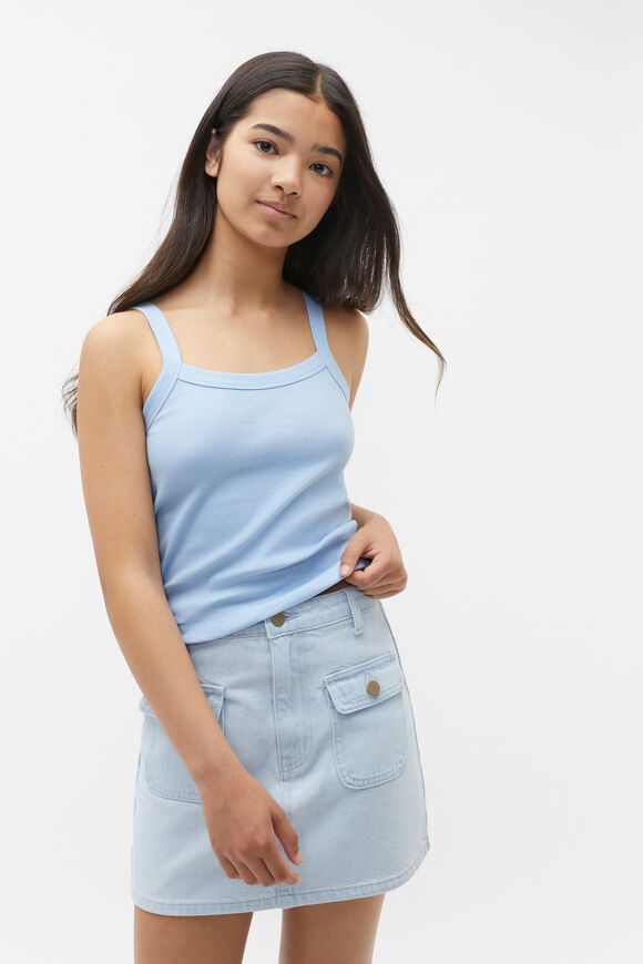 Strap Rib Tank  Sky Blue  hi-res