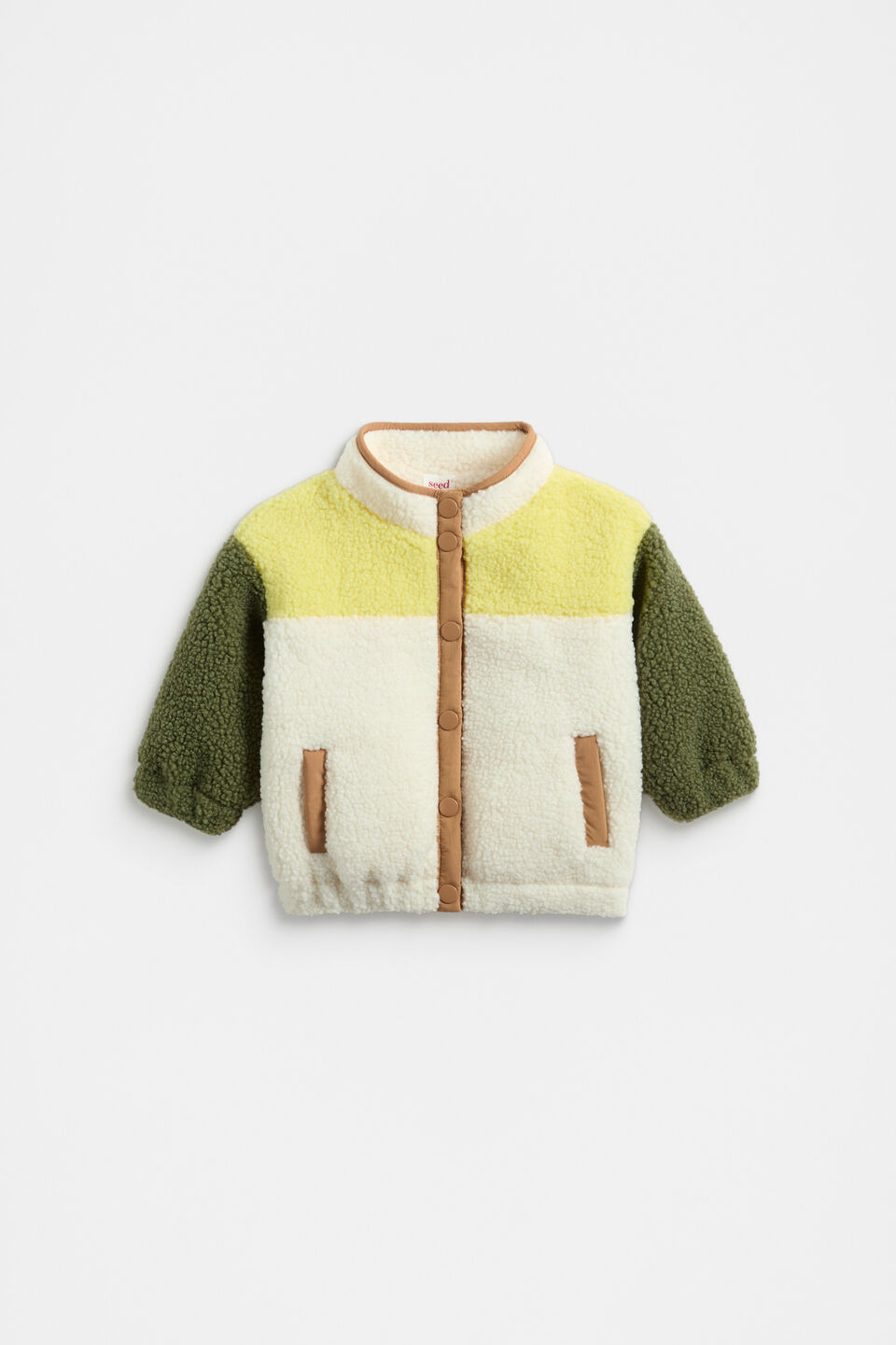 Colourblock Teddy Jacket  Multi