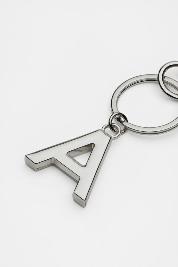 Silver Initials Keyring  A  hi-res