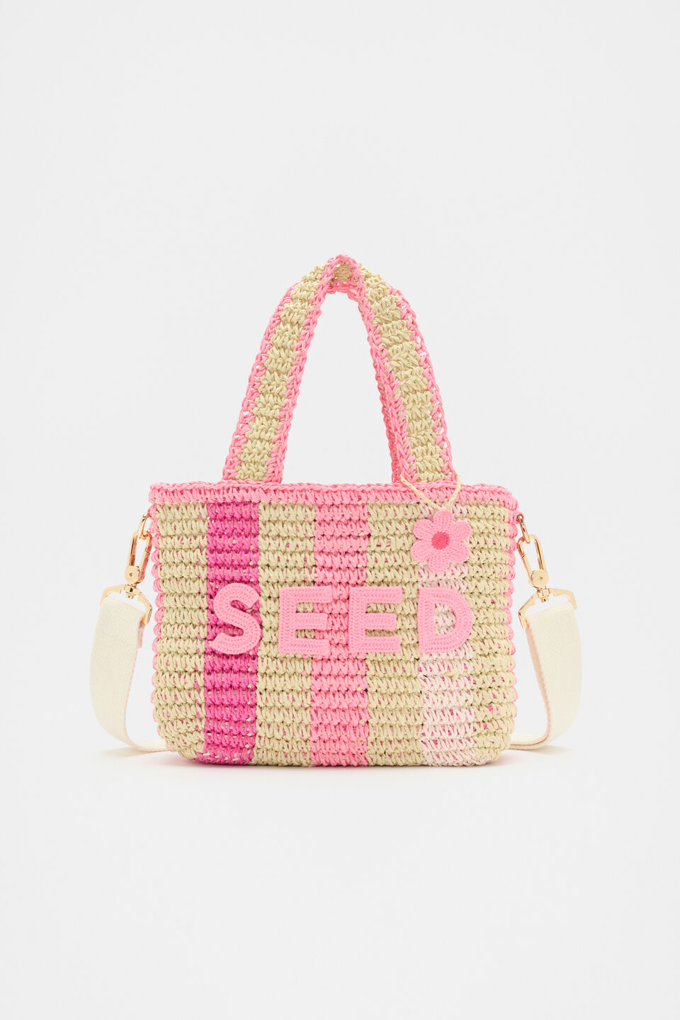 Stripe Straw Bag  Candy Pink Multi