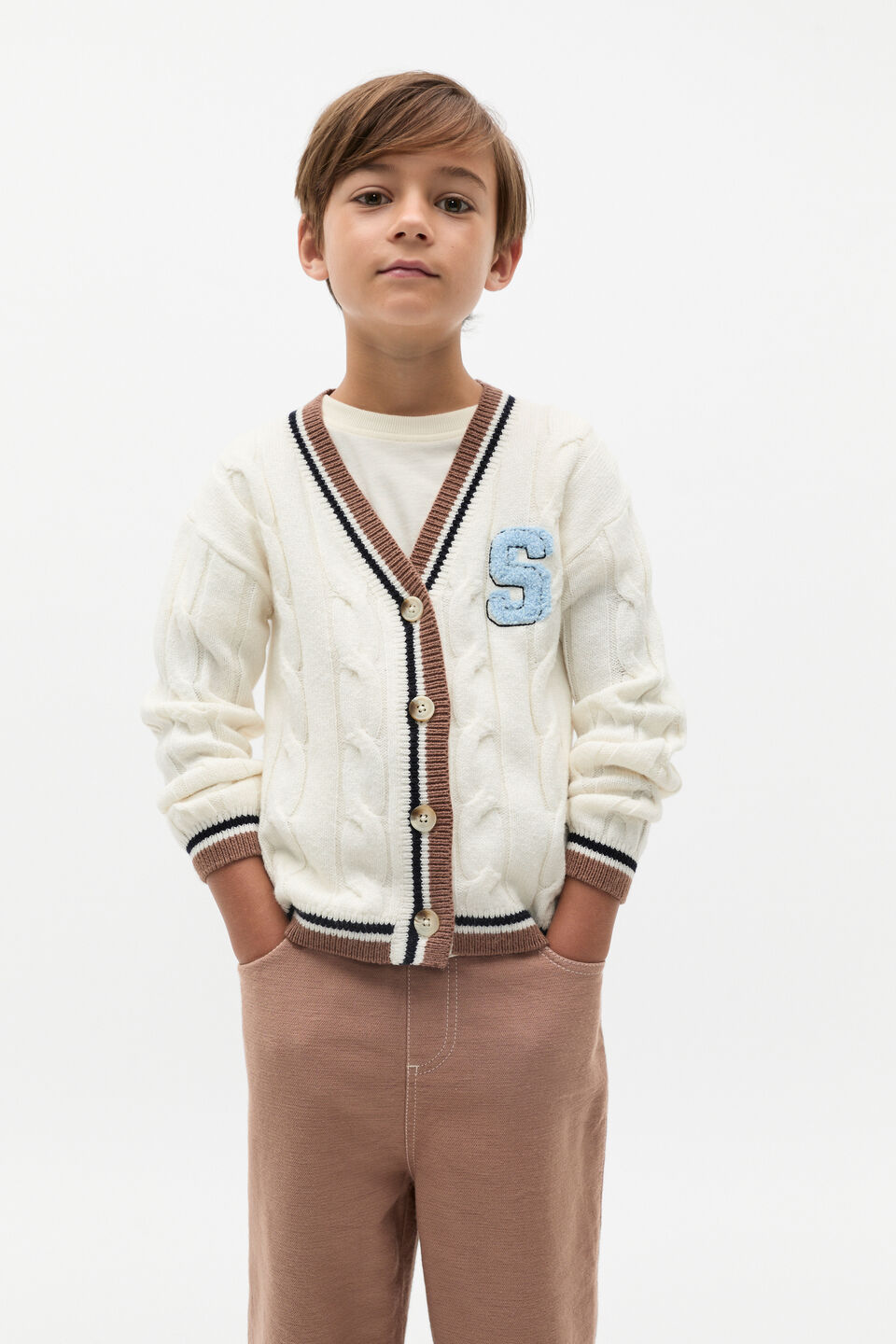Varsity Cardigan  Classic Cream