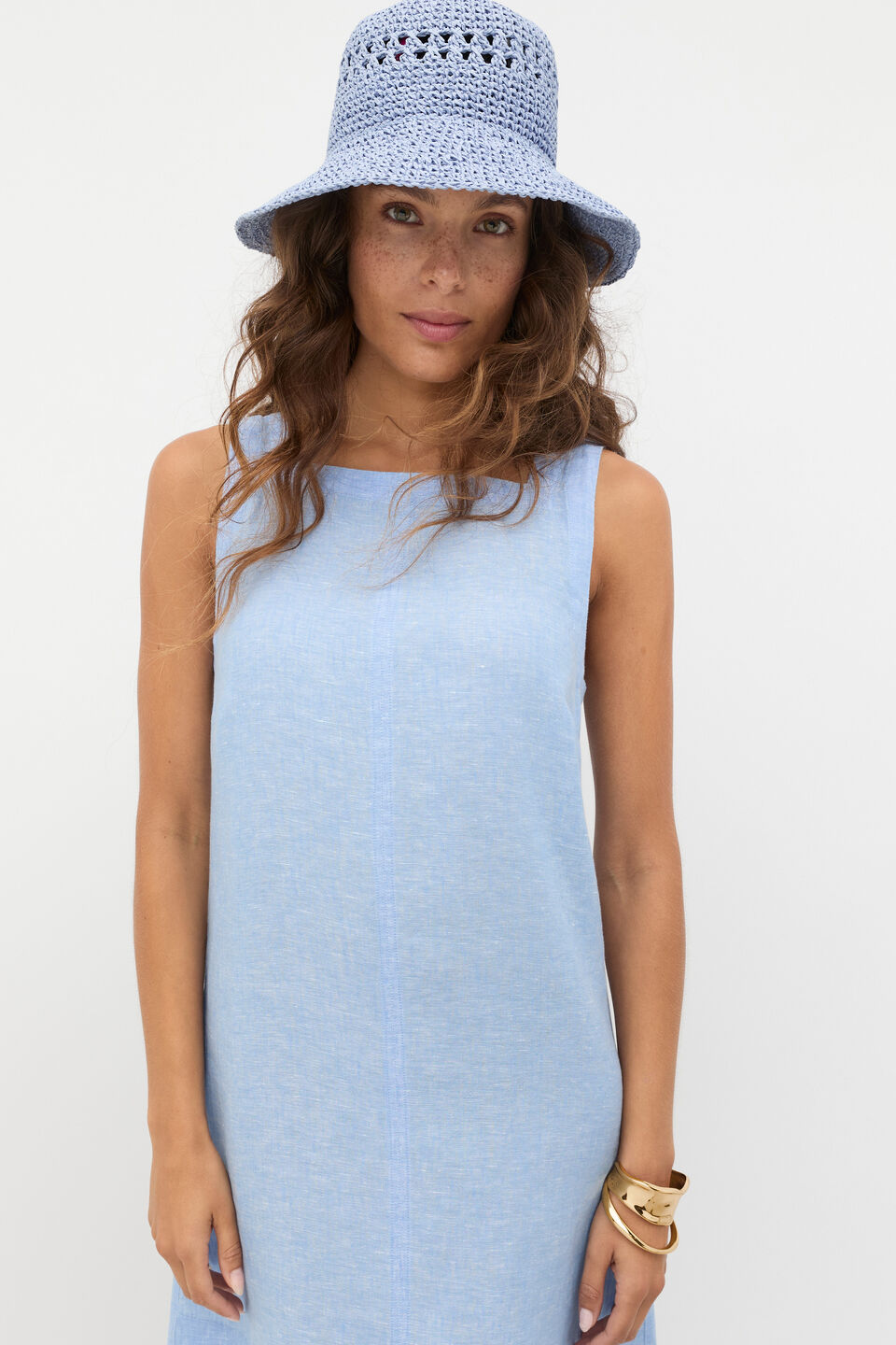 Woven Bucket Hat  Cornflower Blue