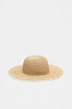 Wide Brim Contrast Hat  White  hi-res