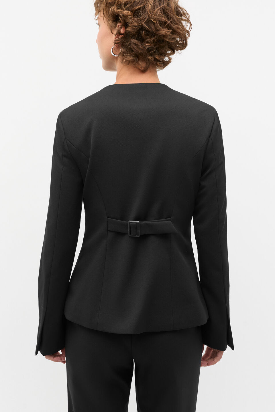 Wool Blend Tailored Jacket  Black