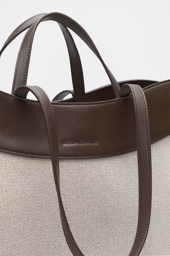 Textured Curved Tote  Dark Espresso  hi-res