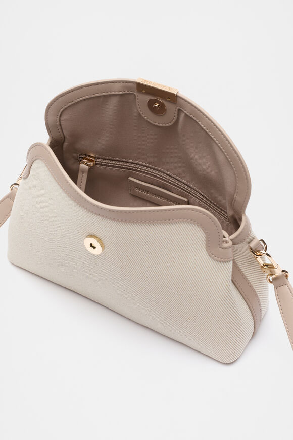 Textured Curved Handbag  Cookie  hi-res