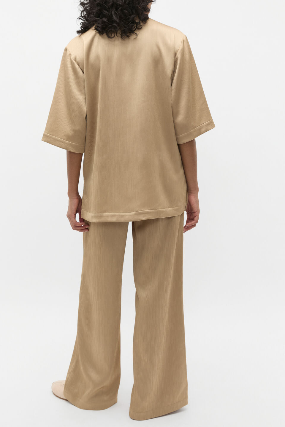 Plisse Short Sleeve Shirt  Rye