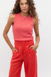 Stripe Textured Shell Top  Electric Crimson Stripe  hi-res